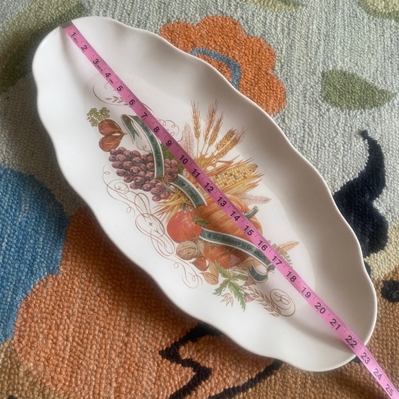 Waverly Products I Scalloped Autumn Harvest Serving Tray I James Whitcomb Riley - Picture 4 of 16